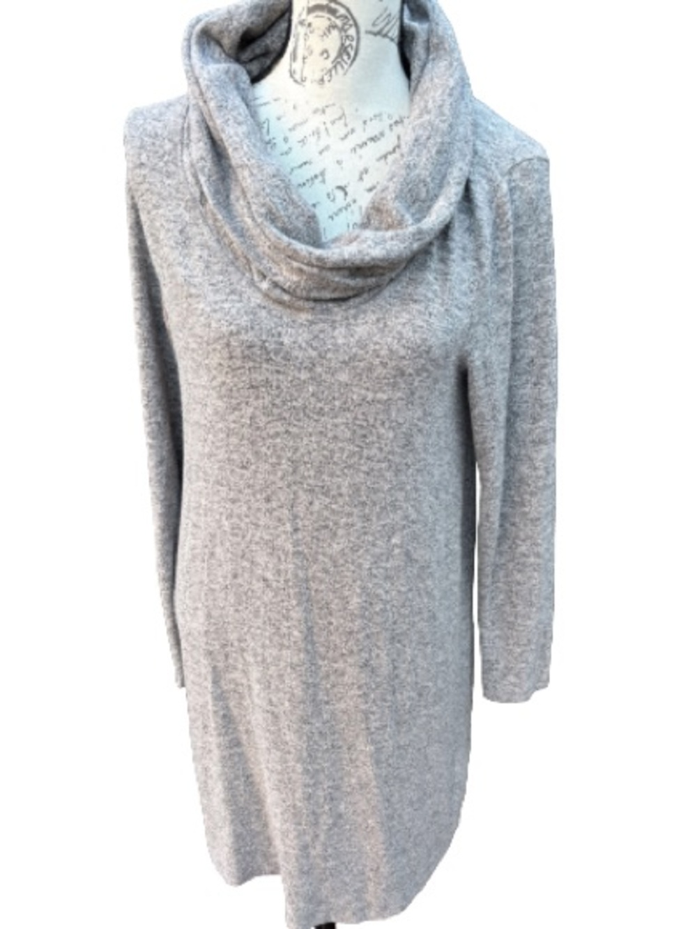 Anthropologie Light Gray Cowl Neck Sweater Dress